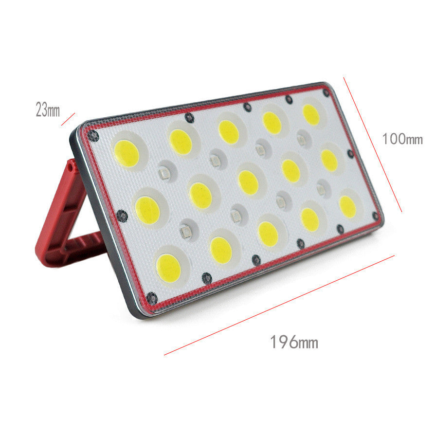 Portable LED Flood Light USB Rechargeable Red And Blue Warning Multifunctional Camping Light