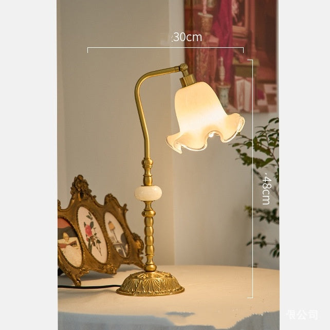 Personality Affordable Luxury Flower Middle Ancient Living Room Bedroom Bedside Study Eye Protection Reading Lamps